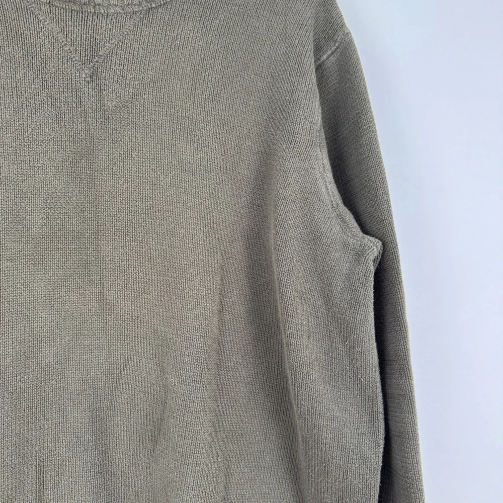 Eddie Bauer Seattle USA Mens‎ L Cotton Crew Neck Sweater Olive Green Classic - Picture 9 of 11